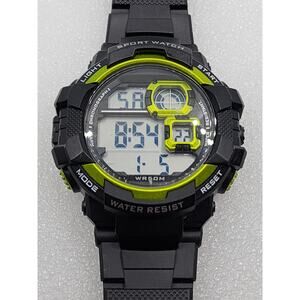 Neon Minecraft Lime HiViz Florescent Green Tough Black Sport Watch LCD LED Band